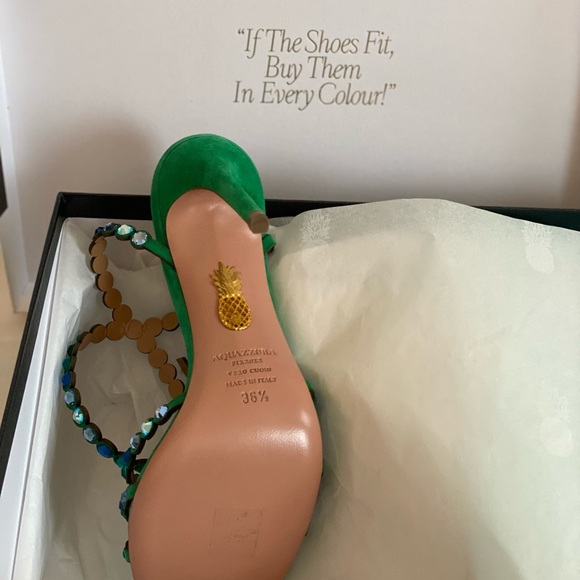 Aquazurra Tequila Embellished Suede Sandals - Picture 10 of 10